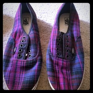 Purple plaid Vans